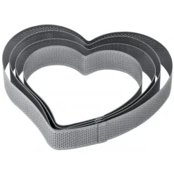 Clearance PAVONI Cercle à Entremets Coeur Inox Micro-perforé 18 x 17 cm x H 3,5 cm