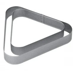 Clearance PAVONI Cercle à Entremets Triangle Inox Micro-perforé 22 x 20 cm x H 3,5 cm