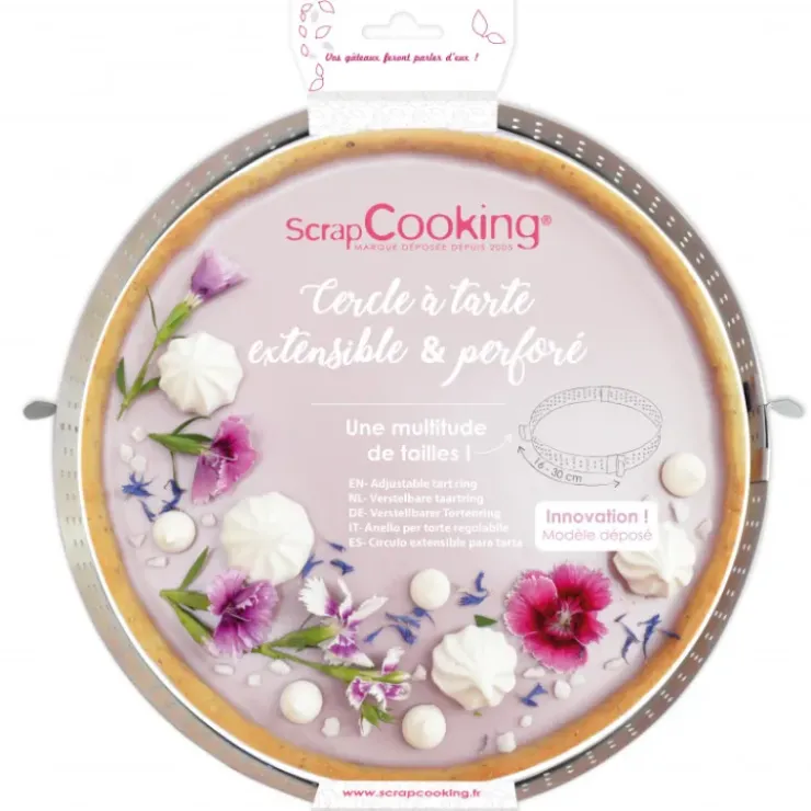 Discount SCRAPCOOKING Cercle à Tarte Extensible Inox Perforé 16 à 30 cm