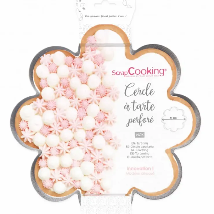 Outlet SCRAPCOOKING Cercle à Tarte Perforé Marguerite Ø 30 cm Inox