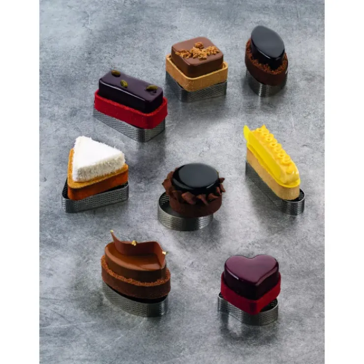 Hot PAVONI Cercle à Tarte Triangle Inox Micro-perforé 8,5 x 7,5 cm x H 2 cm