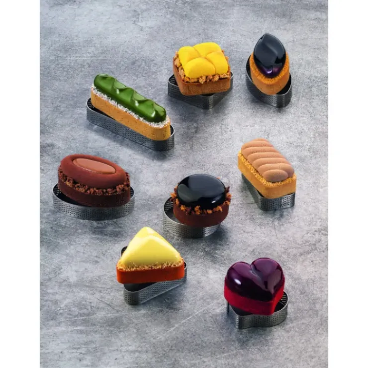 Hot PAVONI Cercle à Tarte Triangle Inox Micro-perforé 8,5 x 7,5 cm x H 2 cm