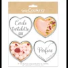 New SCRAPCOOKING Cercles à Tarte Individuels Perforés Cœur 7,5 x 8 cm (x4)
