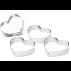 New SCRAPCOOKING Cercles à Tarte Individuels Perforés Cœur 7,5 x 8 cm (x4)