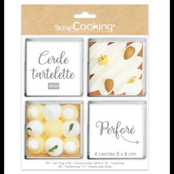 Outlet SCRAPCOOKING Cercles à Tarte Individuels Perforés Carrés 8 cm (x4)