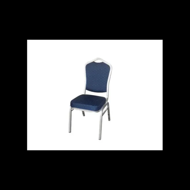 Hot LYROSE Chaise Empilable Argentée avec Assise Bleue Elysée