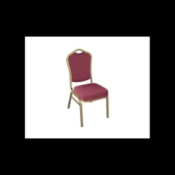 New LYROSE Chaise Empilable Dorée avec Assise Bordeaux Elysée