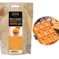 Hot PATISDECOR Chocolat Coloré Arôme Orange 250 g Patisdécor