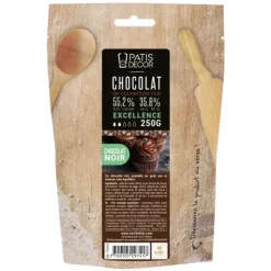 Outlet PATISDECOR Chocolat de Couverture Noir Excellence 55% 250g Patisdécor