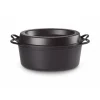 Outlet LE CREUSET Cocotte Doufeu Ovale en Fonte 32 cm Noir Mat