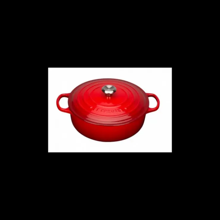 Discount LE CREUSET Cocotte en fonte Basse 30 cm Cerise Signature