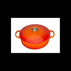 New LE CREUSET Cocotte en fonte Basse 30 cm Volcanique Signature