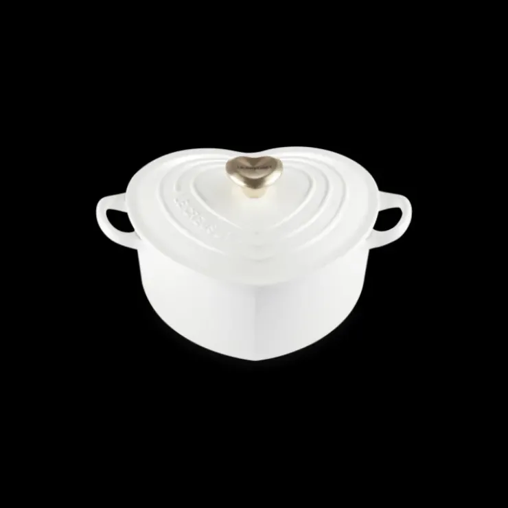 Discount LE CREUSET Cocotte en Fonte Cœur 20 cm Blanc