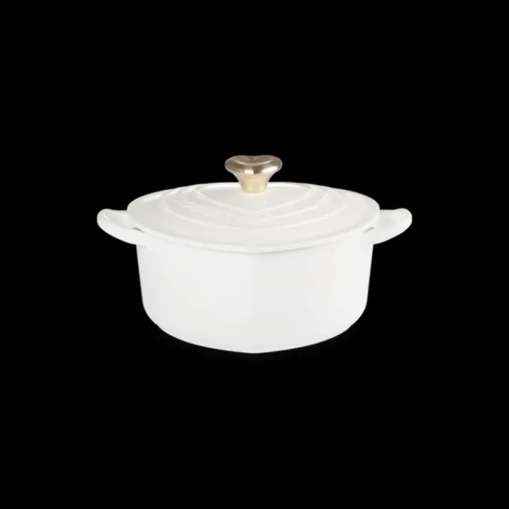 Discount LE CREUSET Cocotte en Fonte Cœur 20 cm Blanc