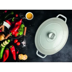 Online CHASSEUR Cocotte en Fonte Ovale 29 cm Macadamia