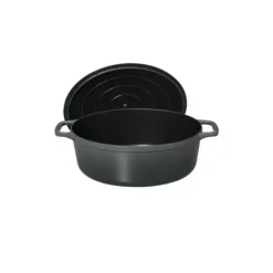 New CHASSEUR Cocotte en Fonte Ovale 31 cm Caviar