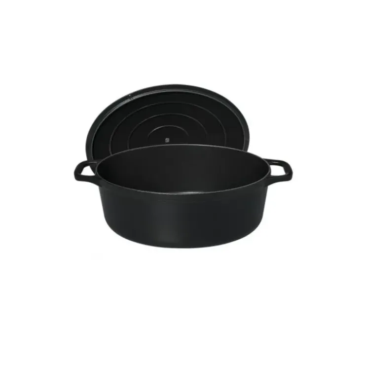 Discount CHASSEUR Cocotte en Fonte Ovale 27 cm Noir Mat
