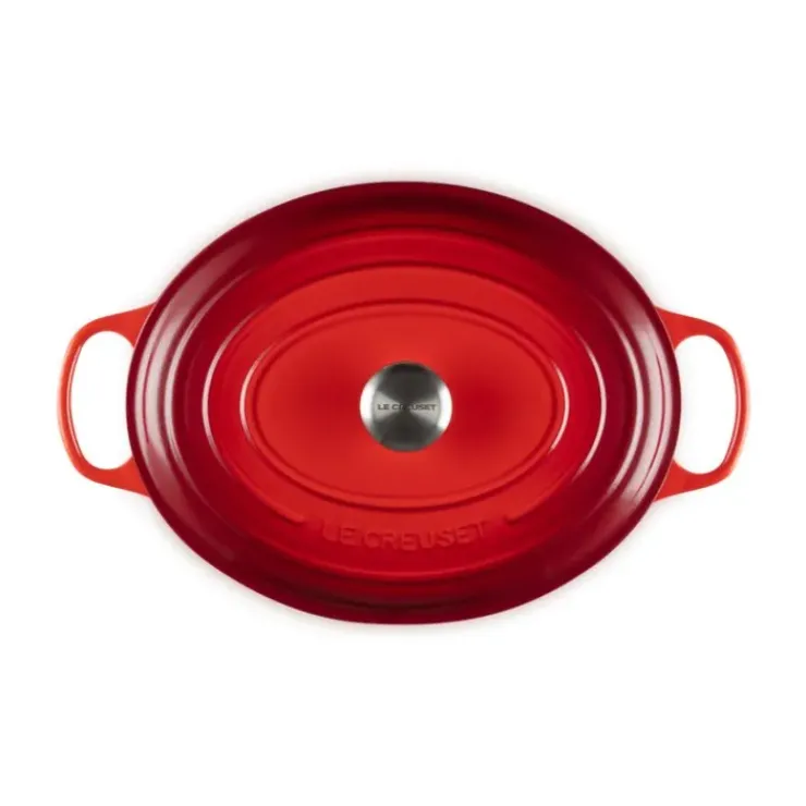 Discount LE CREUSET Cocotte en Fonte Ovale 35 cm Cerise Signature
