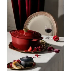 Online LE CREUSET Cocotte en Fonte Ovale 31 cm Garnet Bouton Doré Signature
