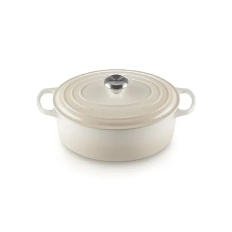 Discount LE CREUSET Cocotte en fonte Ovale 31 cm Meringue Signature