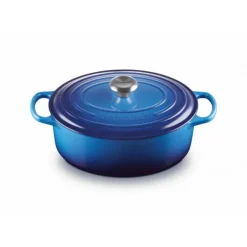 Best LE CREUSET Cocotte en fonte Ovale 31 cm Azur Signature