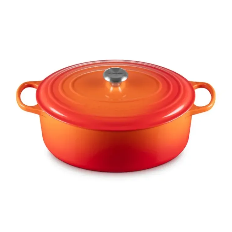 New LE CREUSET Cocotte en fonte Ovale 35 cm Volcanique Signature