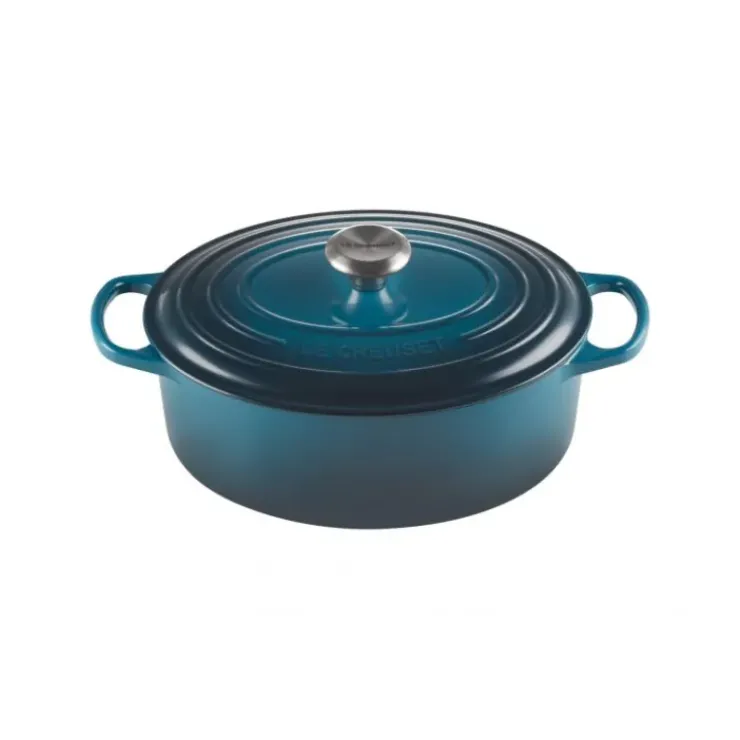 Online LE CREUSET Cocotte en fonte Ovale 31 cm Deep Teal Signature