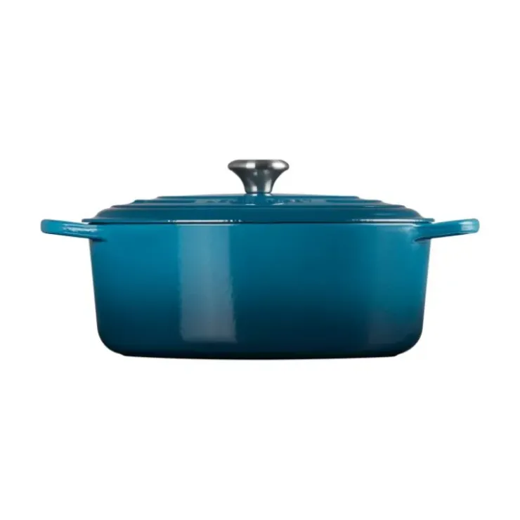 Online LE CREUSET Cocotte en fonte Ovale 31 cm Deep Teal Signature