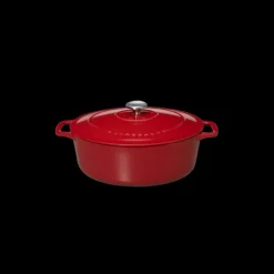 Outlet CHASSEUR Cocotte en Fonte Ovale 31 cm Rouge