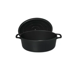 Clearance CHASSEUR Cocotte en Fonte Ovale 31 cm Noir Mat