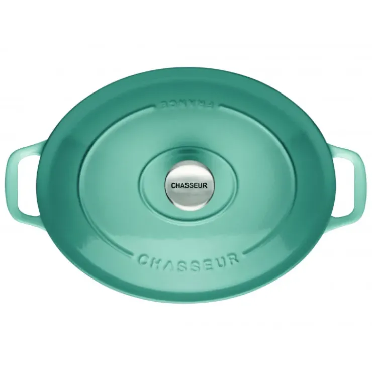Outlet CHASSEUR Cocotte en Fonte Ovale 33 cm Quartz