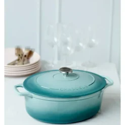 Outlet CHASSEUR Cocotte en Fonte Ovale 33 cm Quartz
