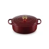 Best LE CREUSET Cocotte en Fonte Ovale 29 cm Garnet Bouton Doré Signature