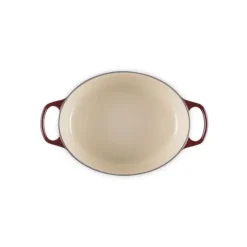 Best LE CREUSET Cocotte en Fonte Ovale 29 cm Garnet Bouton Doré Signature