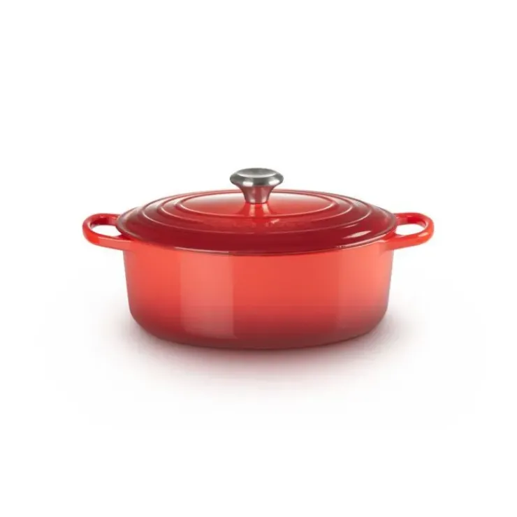 Outlet LE CREUSET Cocotte en Fonte Ovale 27 cm Cerise Signature
