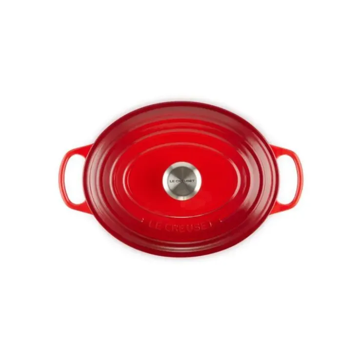 Outlet LE CREUSET Cocotte en Fonte Ovale 27 cm Cerise Signature