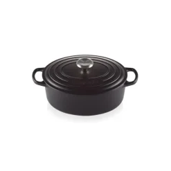 New LE CREUSET Cocotte en Fonte Ovale 31 cm Noir mat Signature