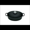 Discount LE CREUSET Cocotte en Fonte Ovale Basse 27 cm Noir Mat Signature