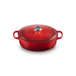 Best LE CREUSET Cocotte en Fonte Ovale Basse 27 cm Cerise Signature