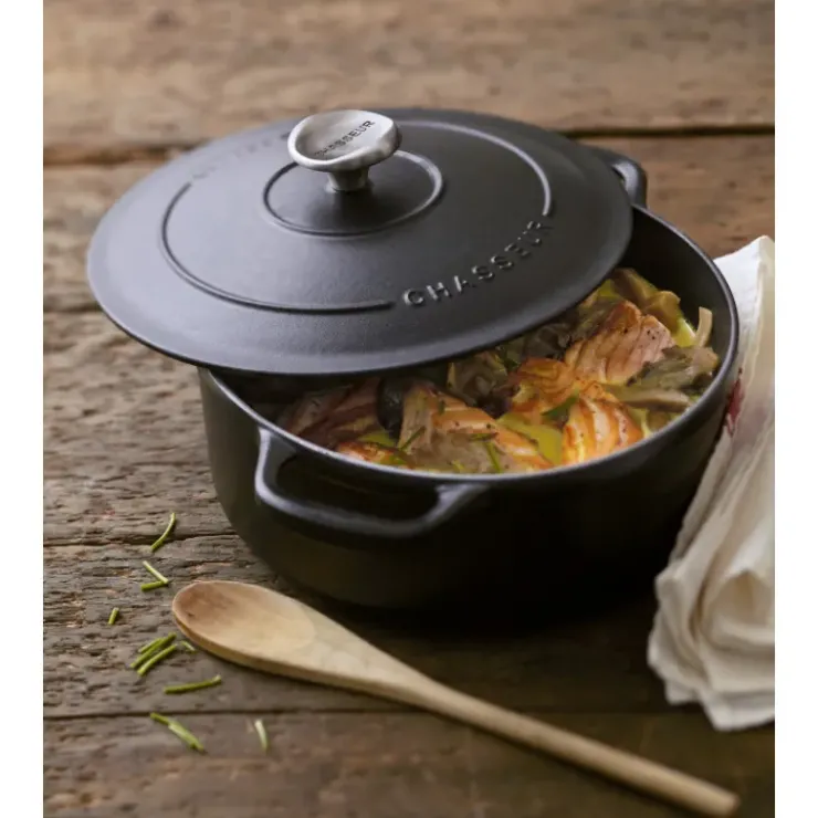 Best CHASSEUR Cocotte en Fonte Ronde 26 cm Noir Mat
