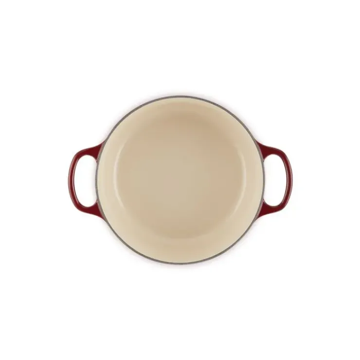 Sale LE CREUSET Cocotte en Fonte Ronde 24 cm Garnet Bouton Doré Signature