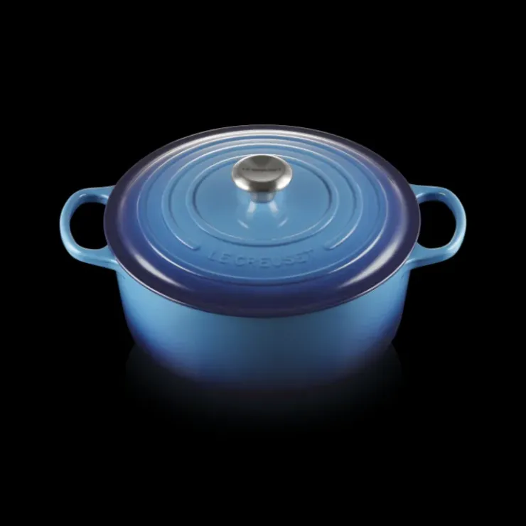 Clearance LE CREUSET Cocotte en Fonte Ronde 28 cm Signature Azur