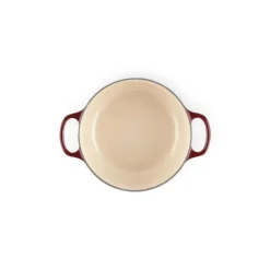 New LE CREUSET Cocotte en Fonte Ronde 20 cm Garnet Bouton Doré Signature