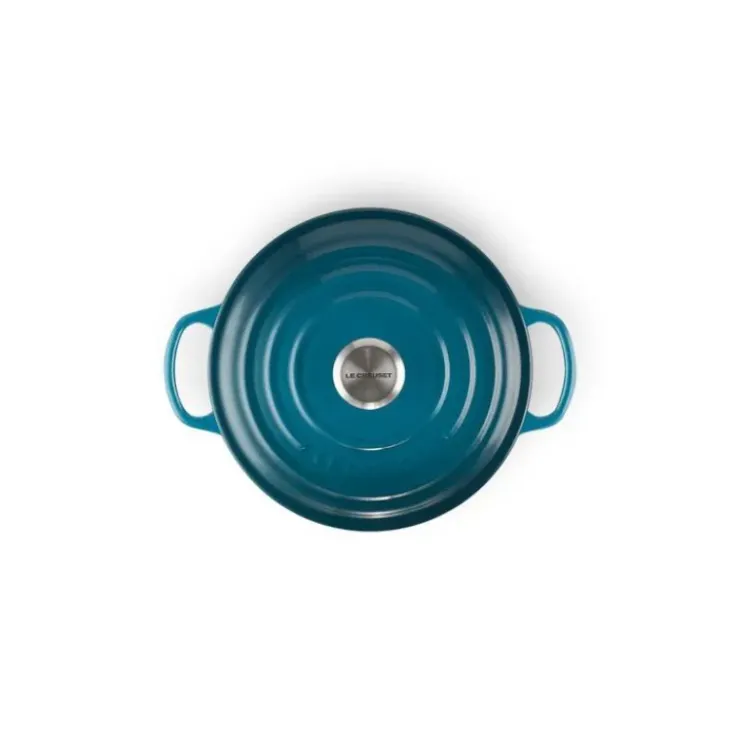 Hot LE CREUSET Cocotte en fonte Ronde 24 cm Deep Teal Signature