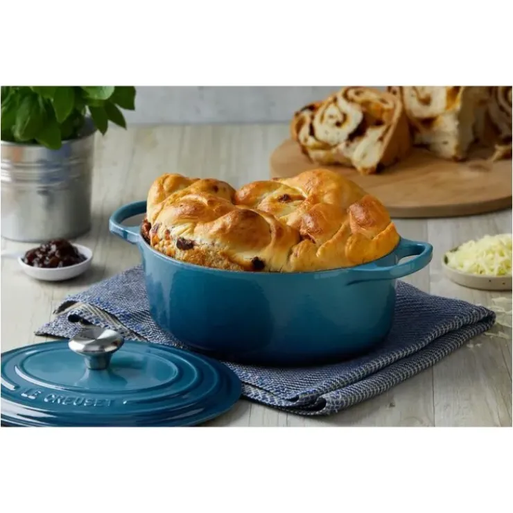 Hot LE CREUSET Cocotte en fonte Ronde 24 cm Deep Teal Signature