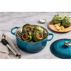 Hot LE CREUSET Cocotte en fonte Ronde 24 cm Deep Teal Signature
