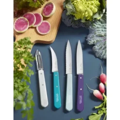 Discount OPINEL Coffret 3 Couteaux de Cuisine et un Eplucheur Art Déco Les Essentiels
