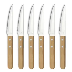 Sale AMEFA Coffret 6 Couteaux Steak Pizza Bois 21,5 cm