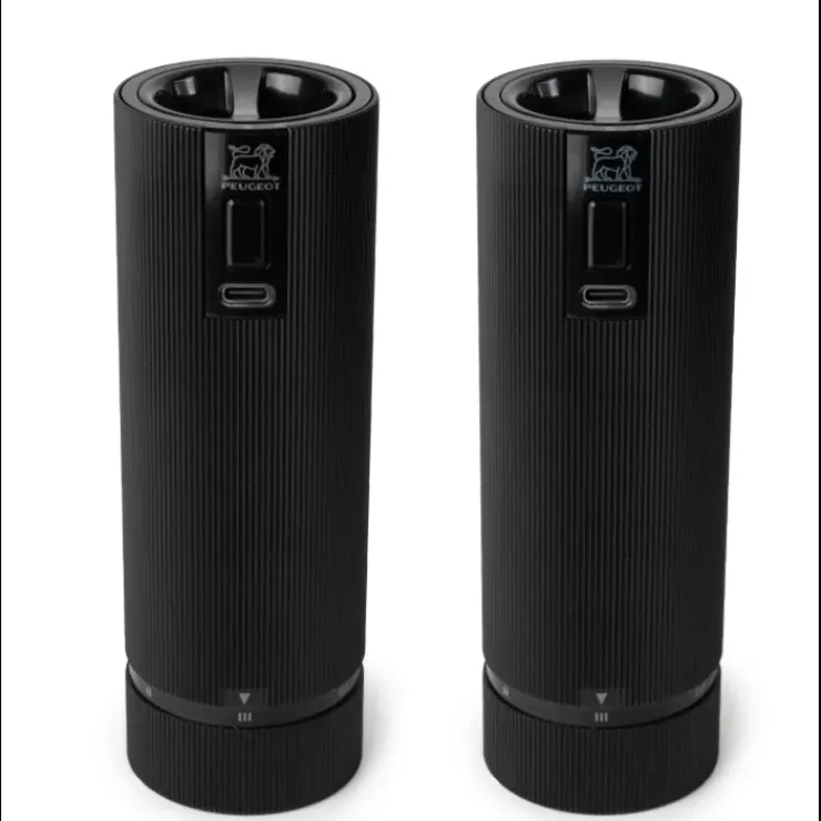 Discount PEUGEOT Coffret 2 Moulins Electriques Sel & Poivre Noir Mat 15 cm