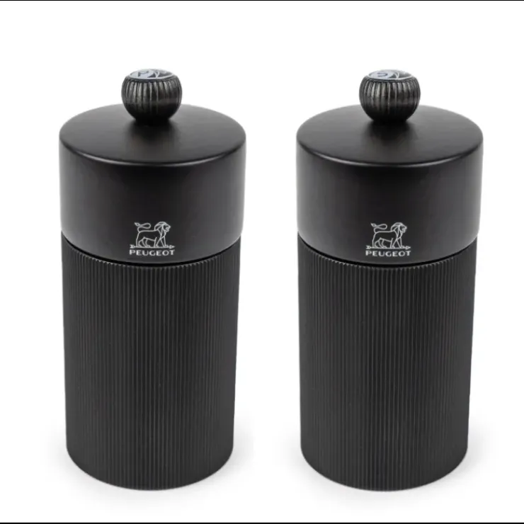 Outlet PEUGEOT Coffret 2 Moulins Manuels Sel & Poivre Noir Mat 12 cm + Entonnoir